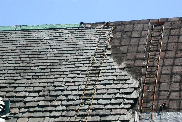 green slate roofing
